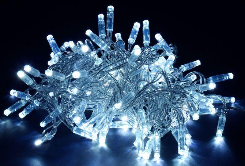 Гирлянда "Нить" 20м 200LED бел. IP44 провод прозр. 230В с контроллером 8 режимов IEK LGDU111-2-200-20-T-S-44