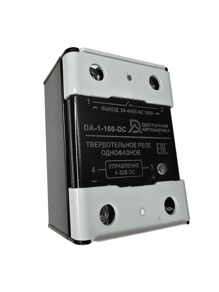 DA-1-100-DC Твердотельное реле 1 фаза 24-440В AC 100А, управление 4-32В DC