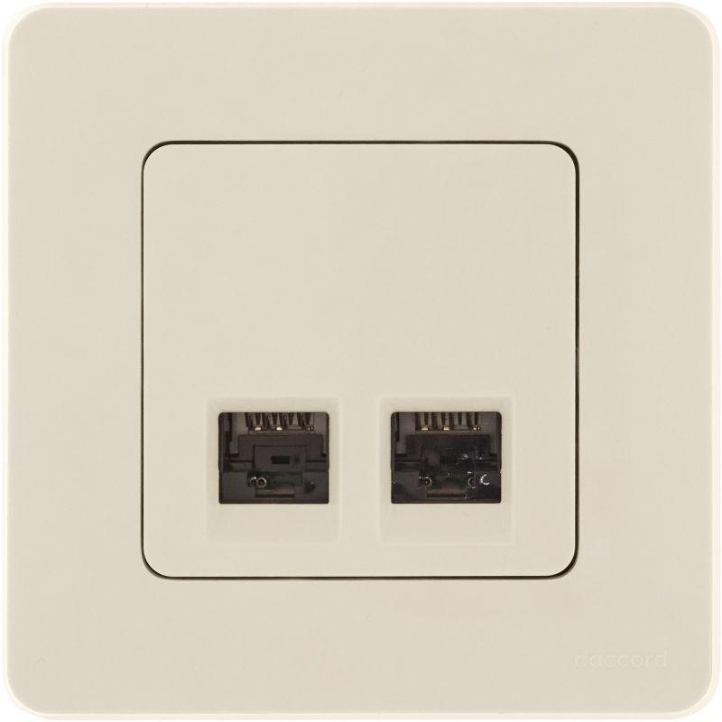 Розетка компьютерная 2-м Inspiria RJ45 кат.6 UTP механизм сл. кость Leg 673841