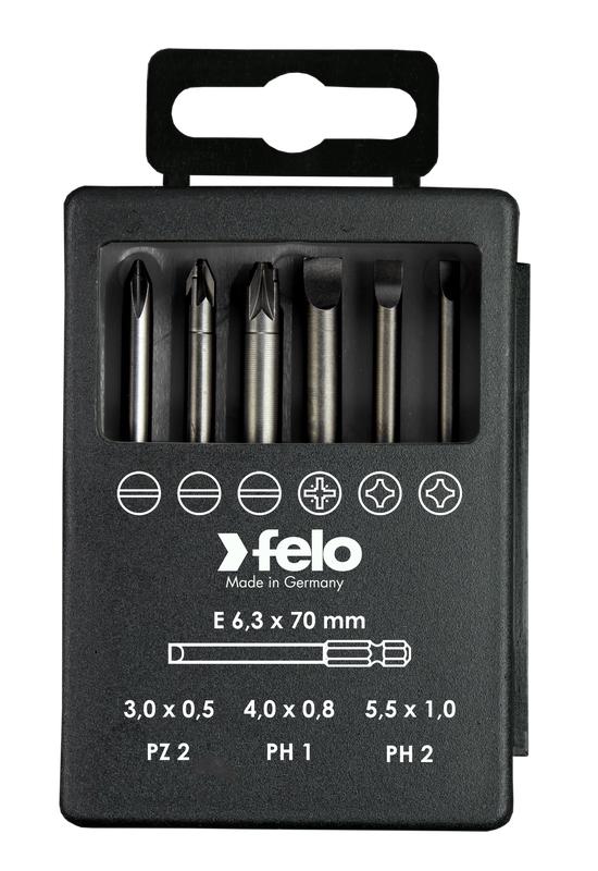 Набор бит SL/PZ/PH Industrial 70мм в кейсе 6 бит FELO 03092716
