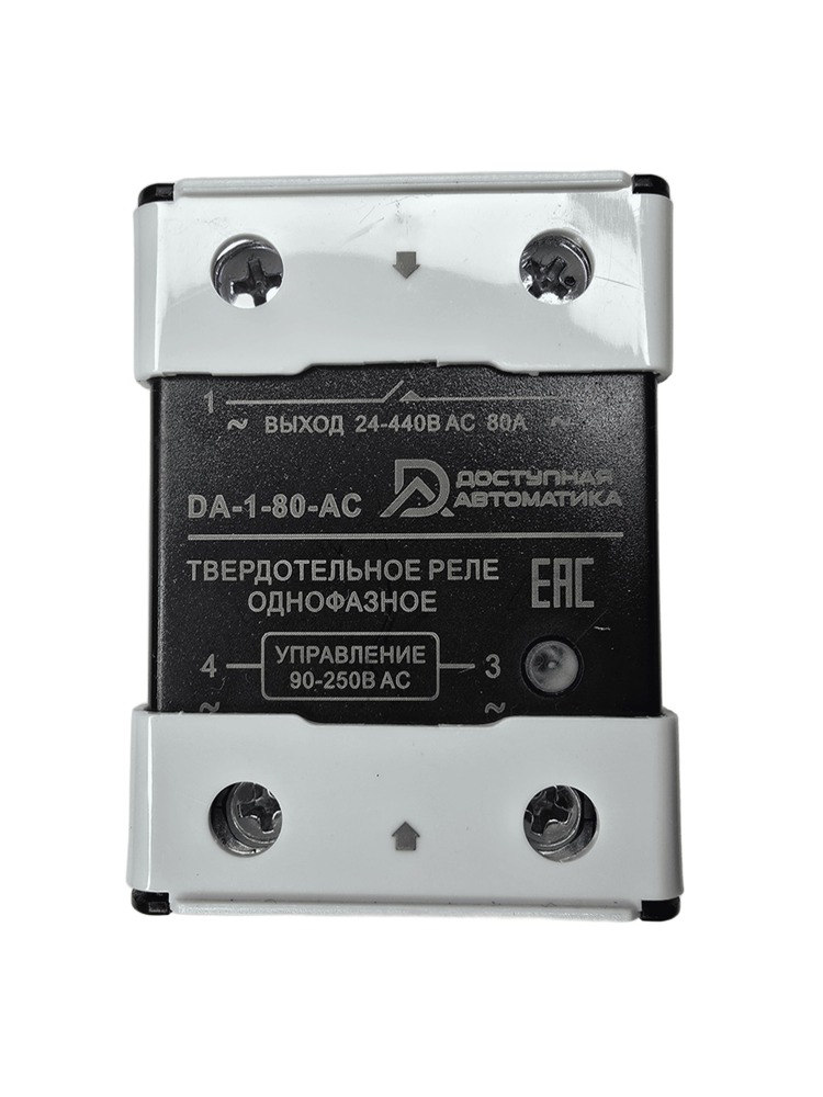 DA-1-80-AC Твердотельное реле 1 фаза 24-440В AC 80А, управление 90-250В AC