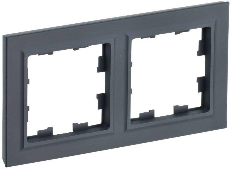 Рамка 2-м BRITE РУ-2-БрГ графит IEK BR-M22-K53