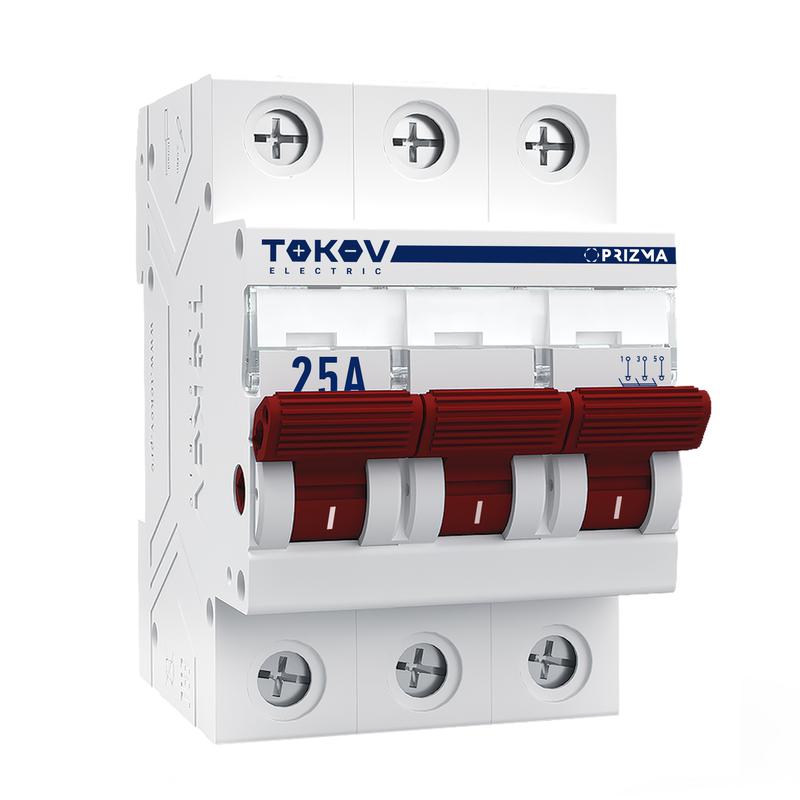 Выключатель нагрузки модульный 3п 25А PRIZMA TOKOV Electric TKE-PZ60-MDSI-3-25
