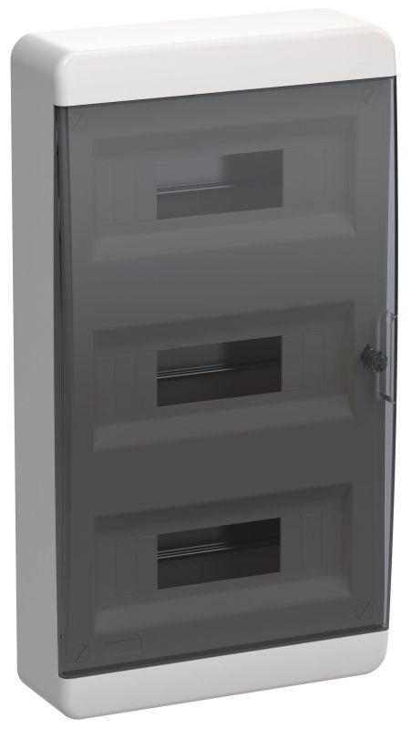 Корпус ЩРН-П-36 TEKFOR IP41 черн. прозр. дверь пластик. IEK TF5-KP12-N-36-41-K01-K03