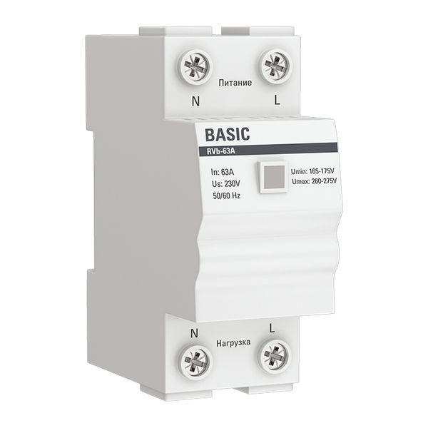 Реле напряжения RVb-63A (сквозное подкл.) Basic EKF rvb-63a