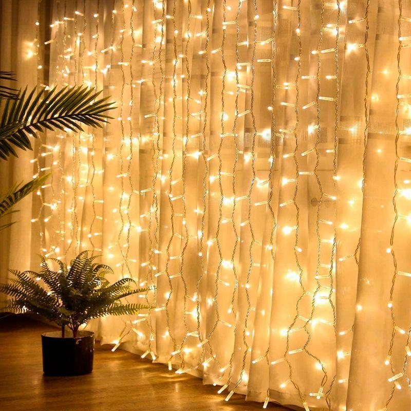 Гирлянда светодиодная "Дождь/Занавес" 3х3м 400LED тепл. бел. IP20 220В 8 режимов Эра Б0051873