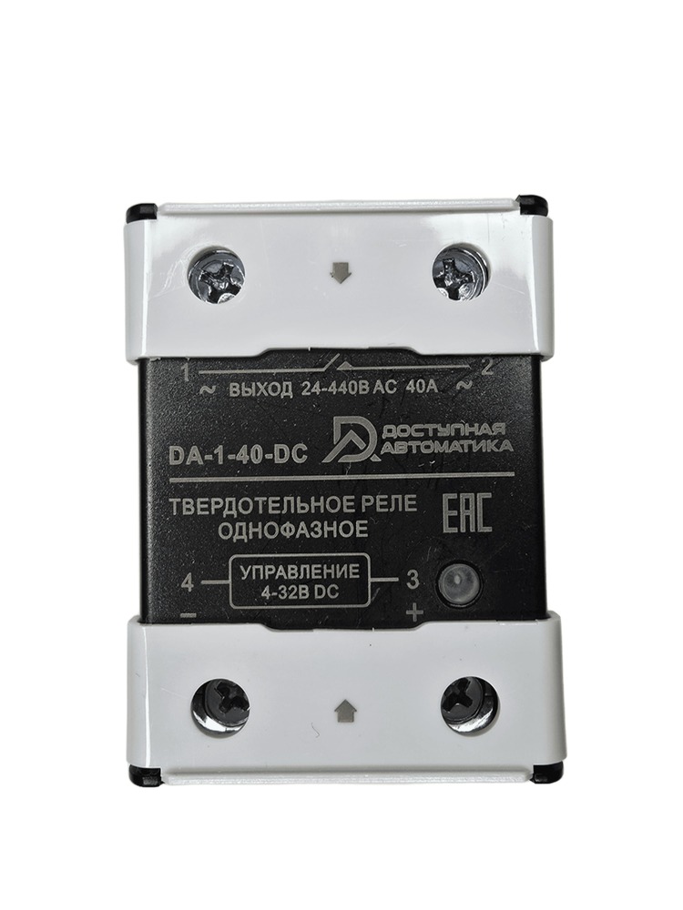 DA-1-40-DC Твердотельное реле 1 фаза 24-440В AC 40А, управление 4-32В DC