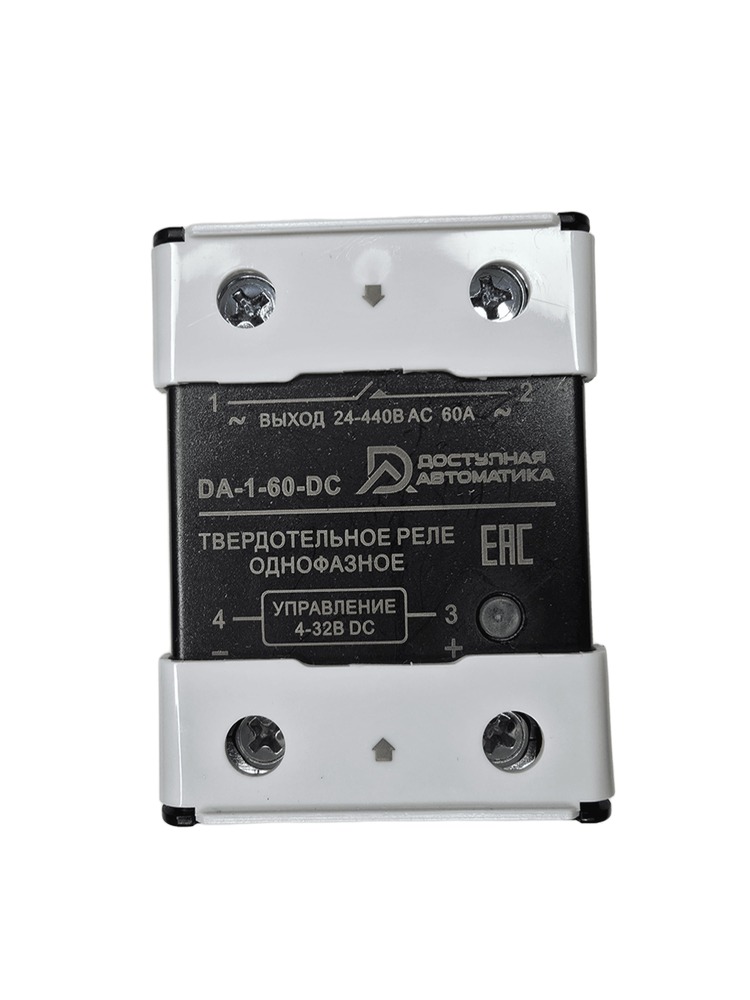 DA-1-60-DC Твердотельное реле 1 фаза 24-440В AC 60А, управление 4-32В DC