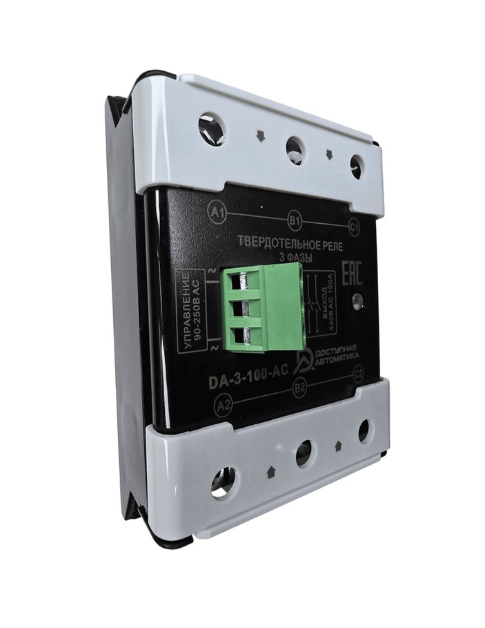 DA-3-100-AC Твердотельное реле 3 фазы 24-440В AC 100А, управление 90-250В AC