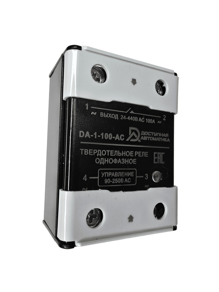 DA-1-100-AC Твердотельное реле 1 фаза 24-440В AC 100А, управление 90-250В AC