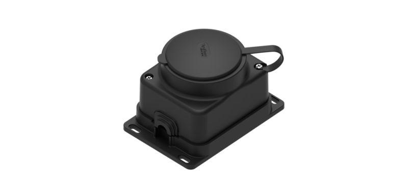 Колодка удлинителя 1-м MultiSet 16А 250В IP44 с заземл. каучук черн. SE MST4003BK