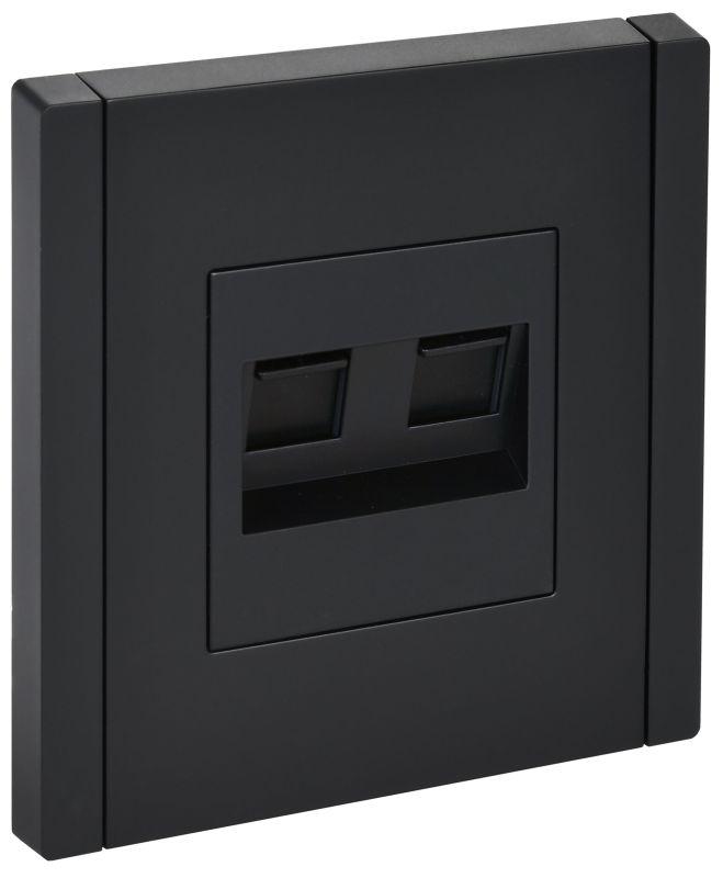 Розетка 2-м RJ11+RJ45 кат.5E FORTE&PIANO FP135 черн. IEK FP-KT20-O-1-K02
