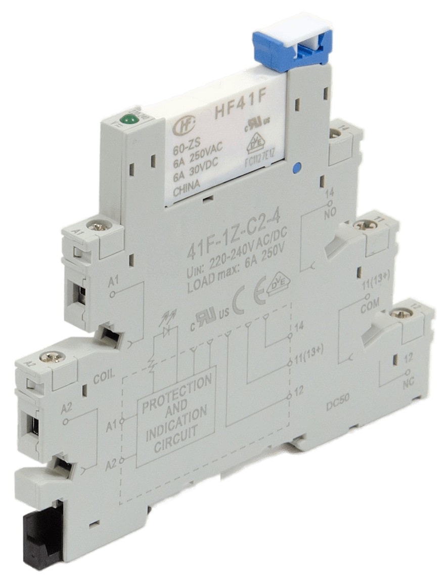 HF41-12-DA Комплект реле; 1CO 6A; AgNi; питание 12В AC/DC, Hongfa