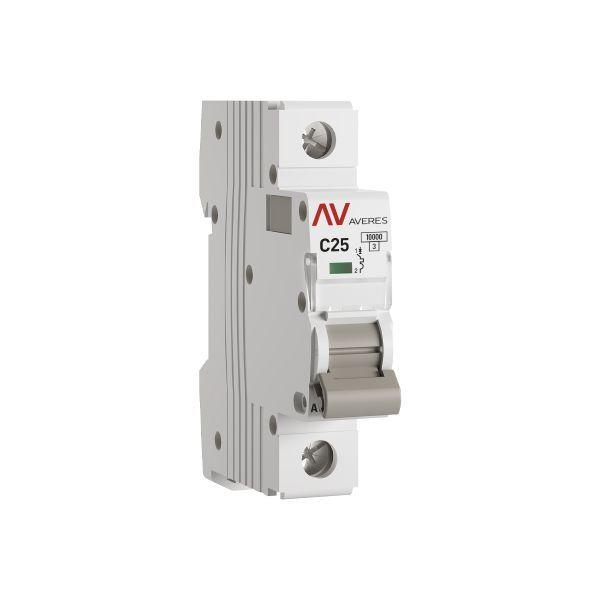 Выключатель автоматический модульный 1п C 25А 10кА AV-10 AVERES EKF mcb10-1-25C-av
