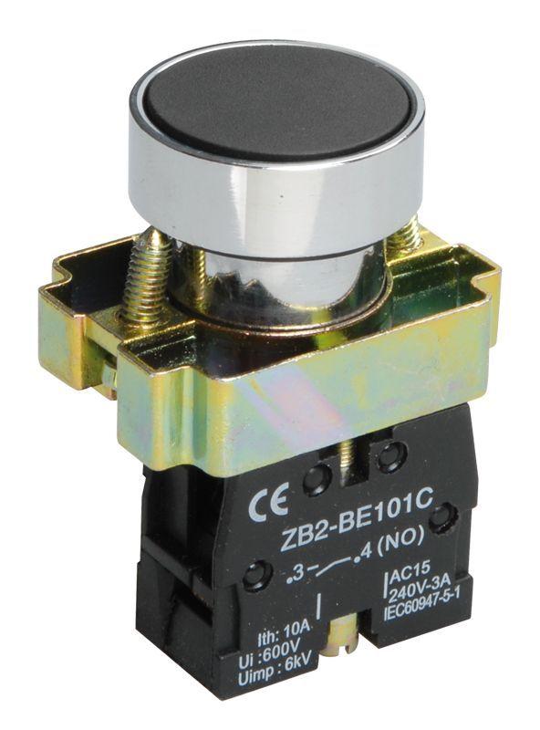 Кнопка LAY5-BA21 1НО без подсветки черн. KARAT IEK BBT60-BA-K02